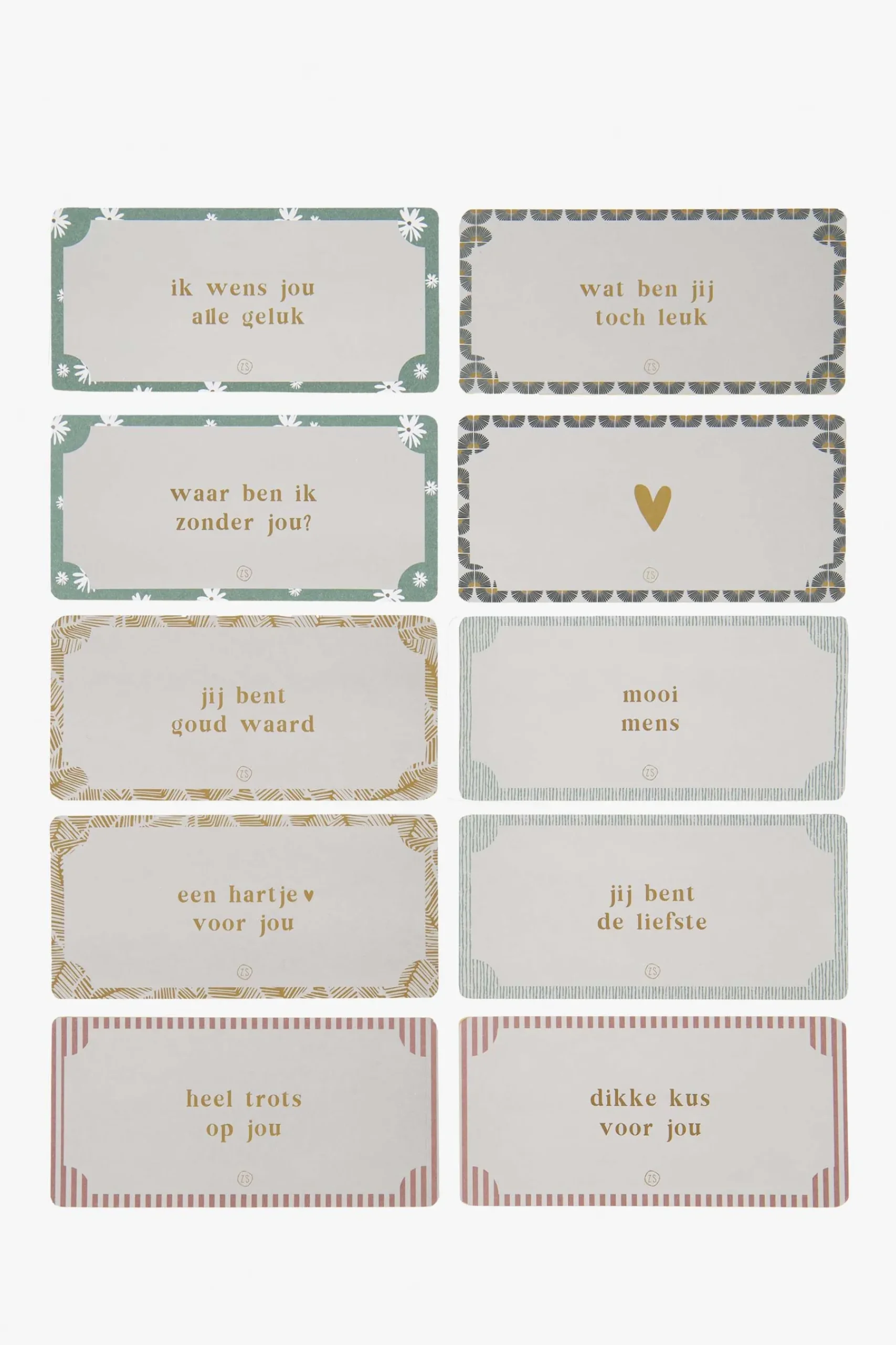 ZUSSS Versiering & Inpakken*10 complimentenkaartjes in doosje color multi