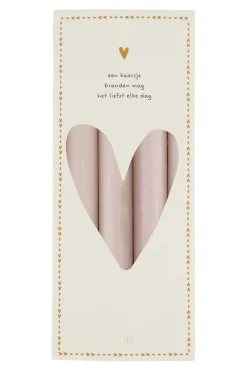 ZUSSS Kaarsen*4 rustieke kaarsen 20cm kleur beige