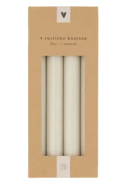 ZUSSS Kaarsen*4 rustieke kaarsen 20cm krijt