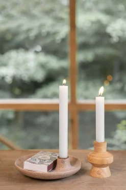 ZUSSS Kaarsen*4 rustieke kaarsjes 12cm wit