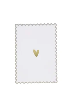 ZUSSS Kaartjes*ansichtkaart hartje schulp /zand wit/goud