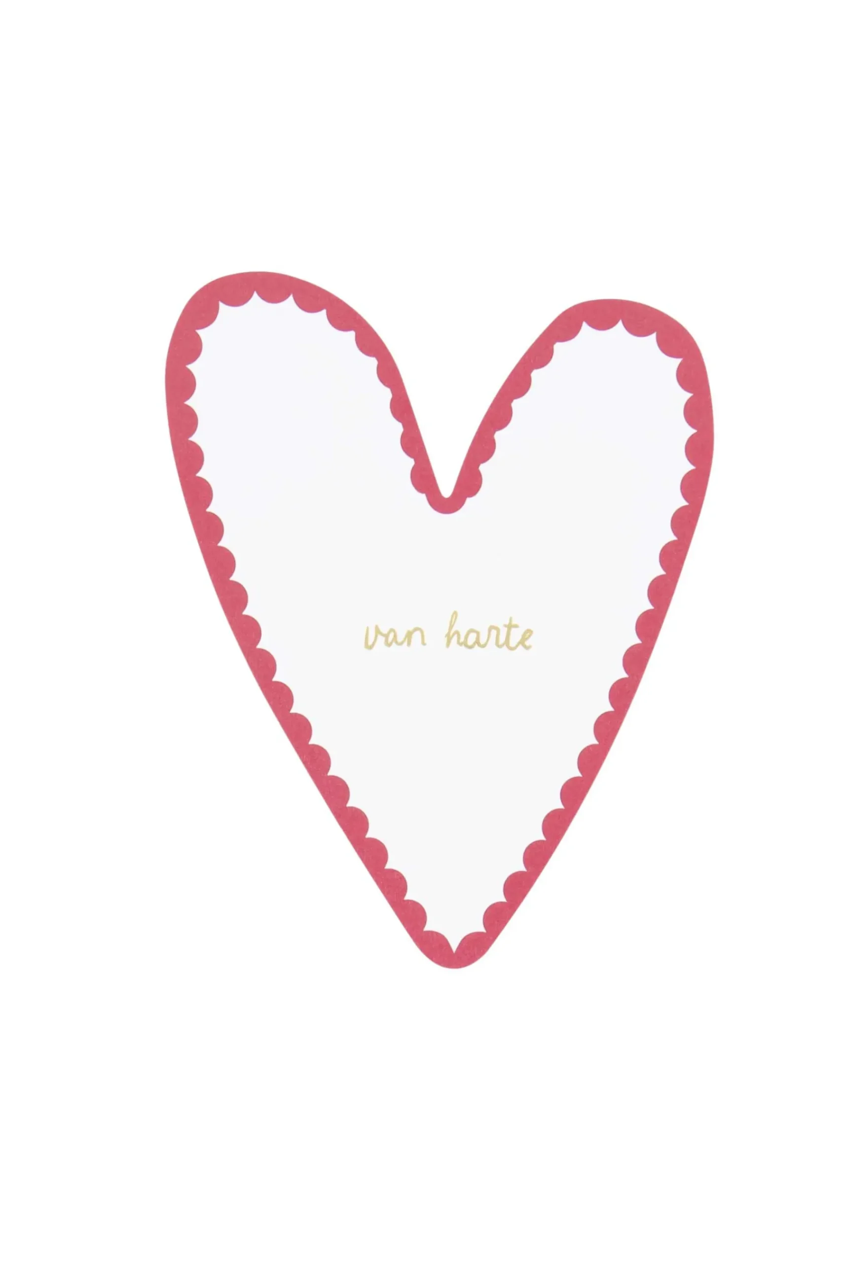 ZUSSS Kaartjes*ansichtkaart hartje van harte wit/rood