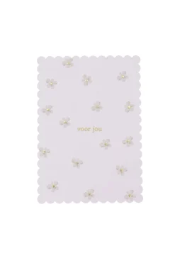 ZUSSS Kaartjes*ansichtkaart voor jou bloemen wit/goud