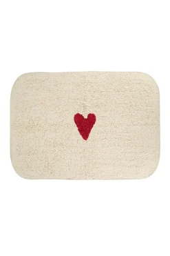ZUSSS Bad*badmat hartje roze rood/off white rozerood/offwhite