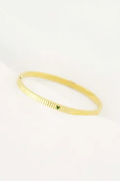 ZUSSS Armbandjes*bangle armband met hartje donkergroen