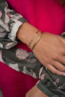 ZUSSS Armbandjes*bangle armband met hartje roze rood rozerood