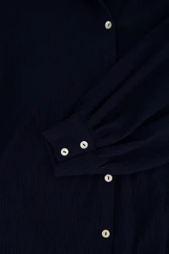 ZUSSS Tops*blouse in crinkle stof donkerblauw