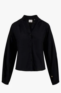 ZUSSS Tops*blouse met borduur zwart