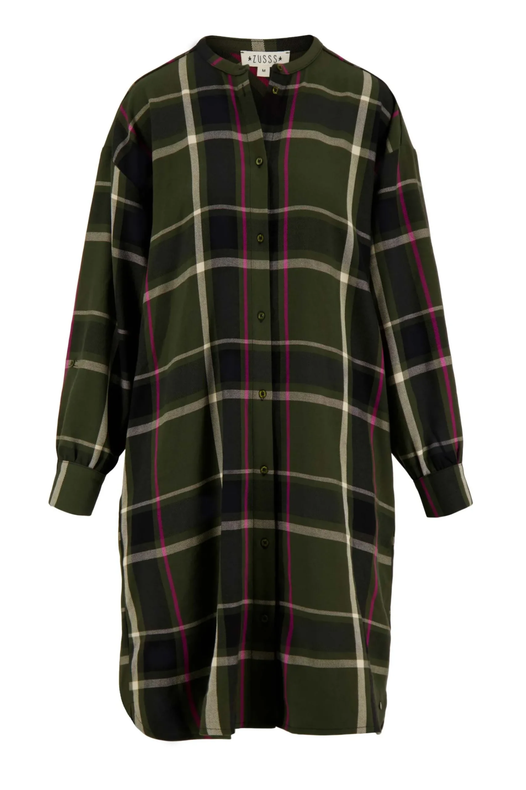 ZUSSS Jurkjes & Rokken*blousejurk met ruit donkergroen