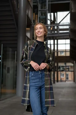 ZUSSS Jurkjes & Rokken*blousejurk met ruit donkergroen