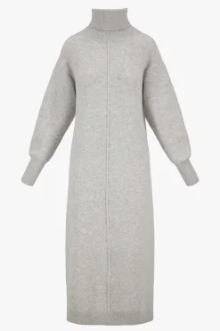 ZUSSS Jurkjes & Rokken*brei jurk met wijde mouwen lichtgrijs