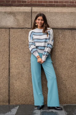 ZUSSS Broeken & Jeans*broek met elastaan grijsblauw