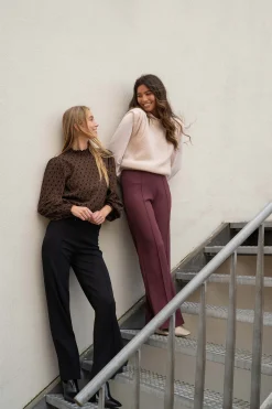 ZUSSS Broeken & Jeans*broek met naad zwart