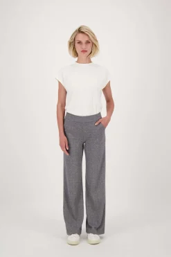 ZUSSS Broeken & Jeans*broek met visgraat structuur grijs