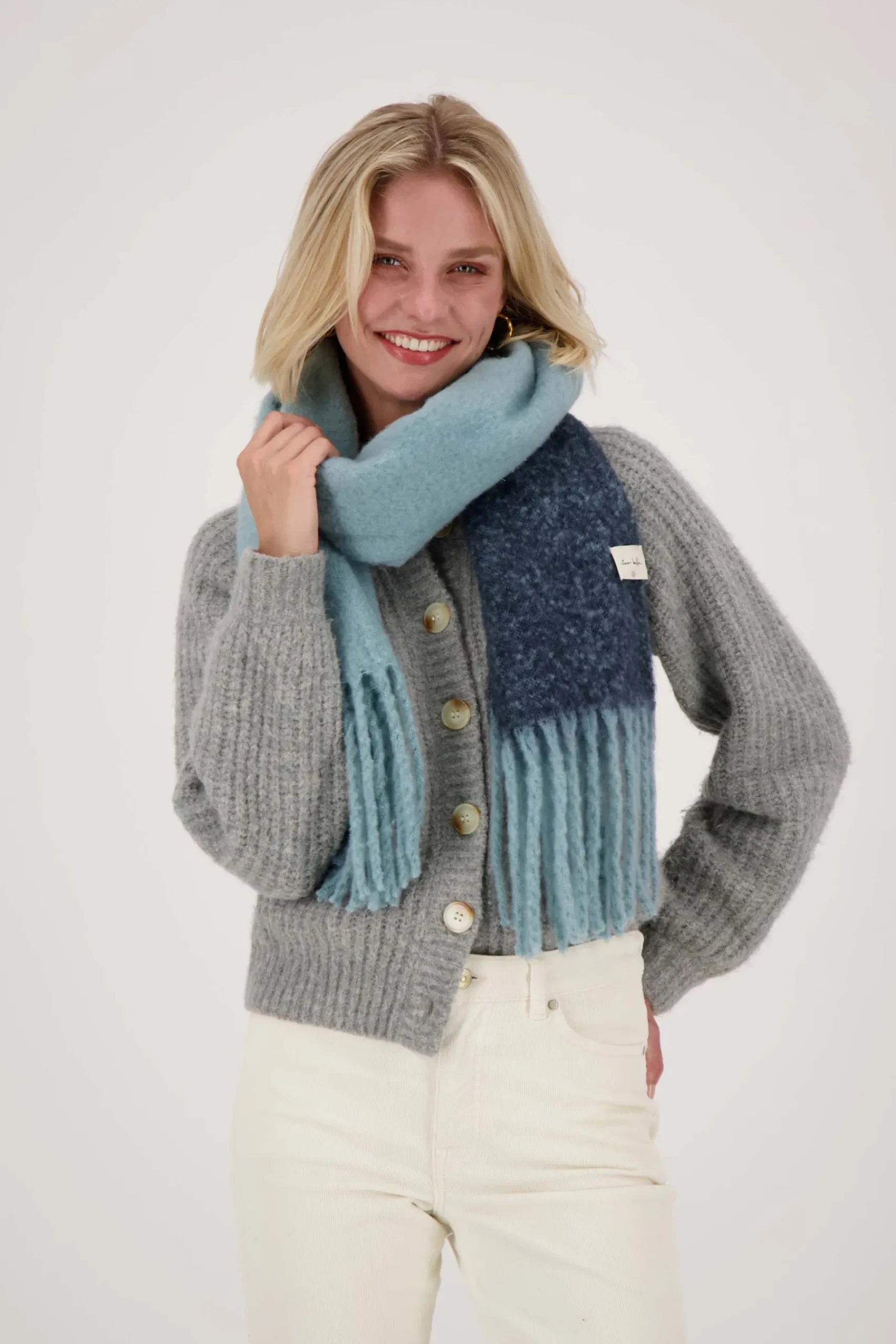 ZUSSS Sjaals & Accessoires*colorblock sjaal grijsblauw/donkerblauw