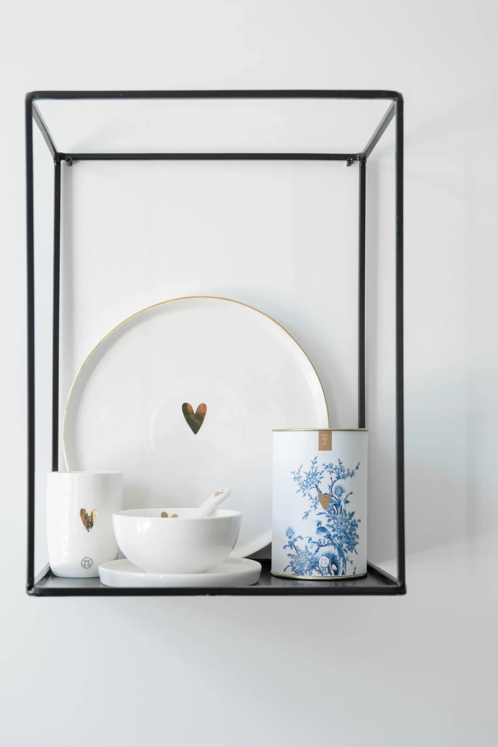 ZUSSS Servies*dinerbord hartje wit goud
