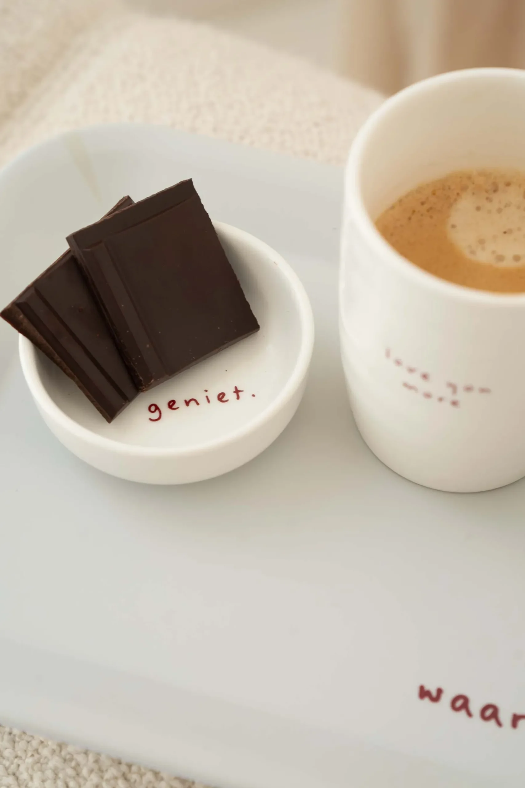 ZUSSS Servies*dipschaaltje geniet wit/rood