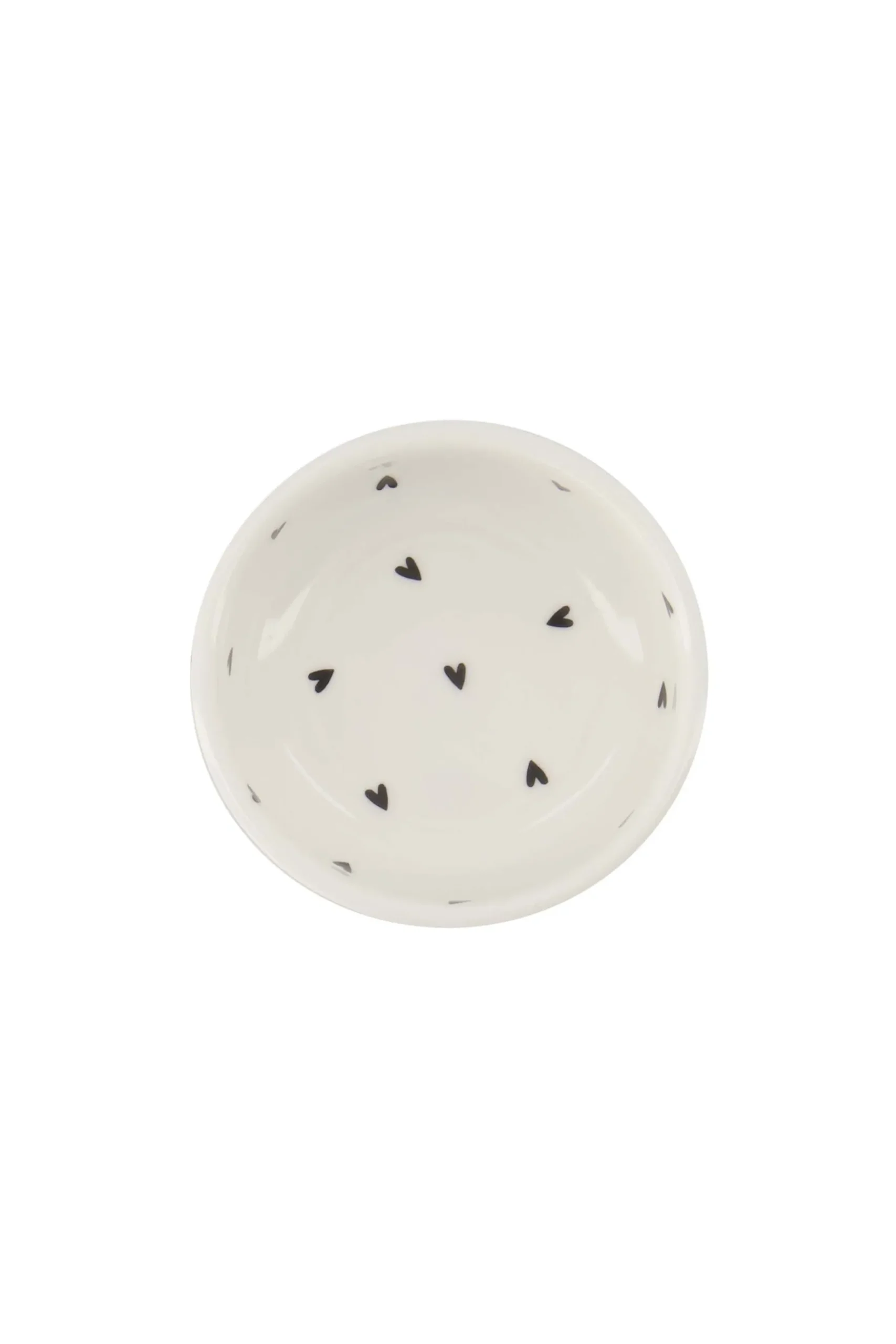 ZUSSS Servies*dipschaaltje hartjes wit/antracietgrijs