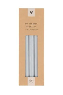 ZUSSS Kaarsen*doosje met 10 smalle kaarsjes lichtgrijs