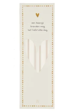 ZUSSS Kaarsen*doosje met 10 smalle kaarsjes 17cm off white offwhite