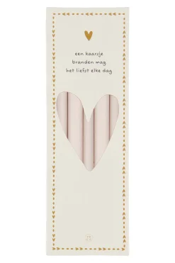 ZUSSS Kaarsen*doosje met 10 smalle kaarsjes 17cm beige