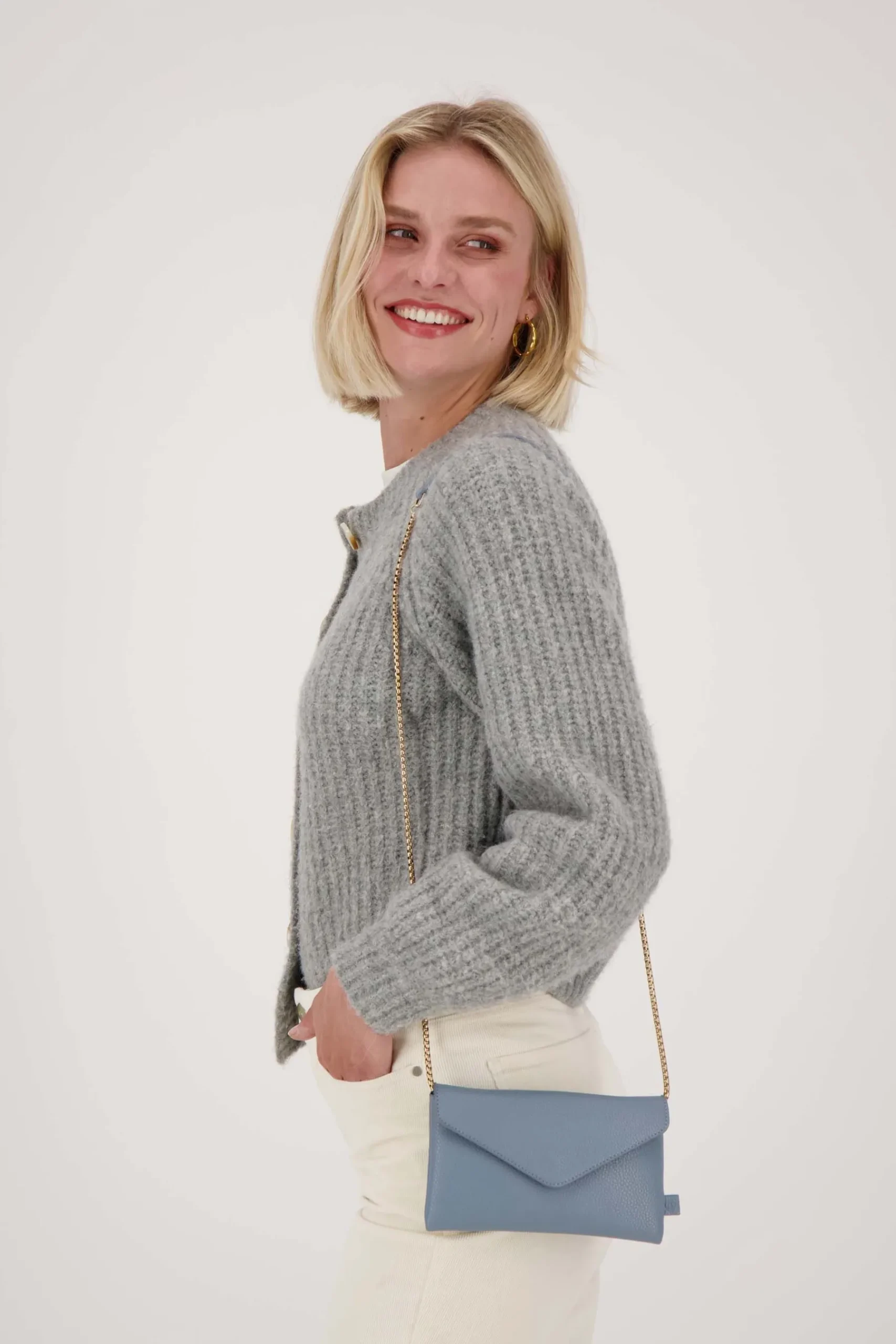 ZUSSS Schoudertassen & Handtassen*enveloptasje grijsblauw