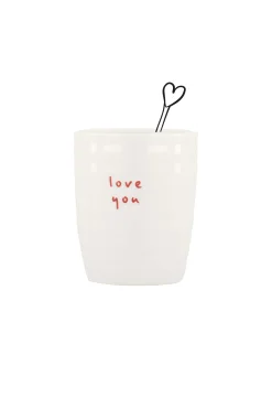 ZUSSS Servies*espressokopje love you wit/rood