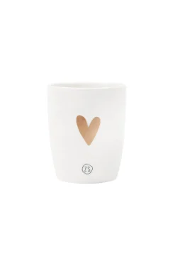 ZUSSS Servies*espressomokje goud hartje wit