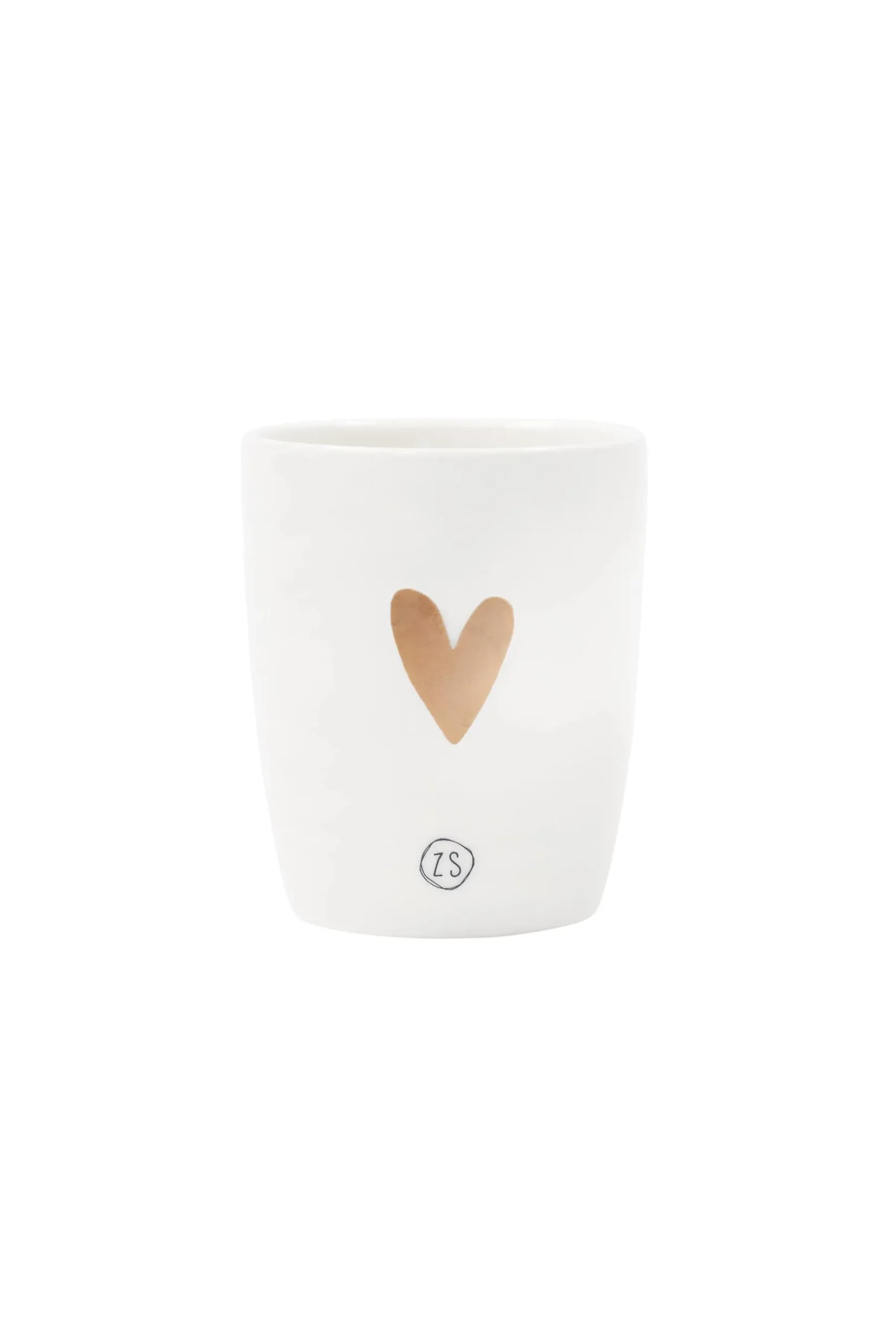 ZUSSS Servies*espressomokje goud hartje wit