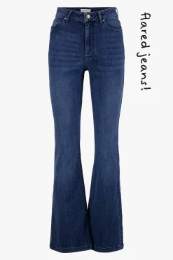 ZUSSS Broeken & Jeans*flared jeans donkerblauw