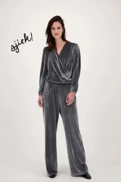 ZUSSS Broeken & Jeans*fluwelen broek antracietgrijs