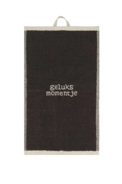 ZUSSS Verzorgingsproducten*gastendoekje geluksmomentje grijs zand/antraciet