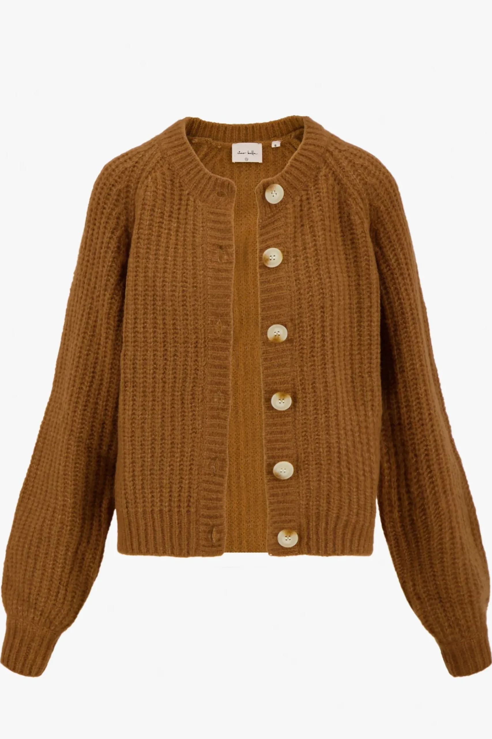 ZUSSS Vesten*gebreid vest in bomberstyle camel