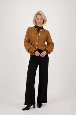 ZUSSS Vesten*gebreid vest in bomberstyle camel