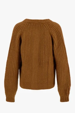 ZUSSS Vesten*gebreid vest in bomberstyle camel