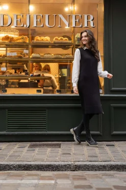 ZUSSS Jurkjes & Rokken*gebreide spencer jurk zwart