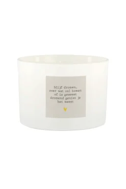 ZUSSS Geurkaarsen*geurkaars in glas gedicht blijf dromen L zand