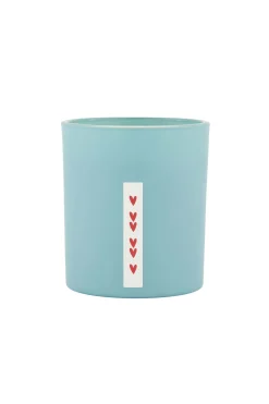 ZUSSS Geurkaarsen*geurkaars in glas hartje grijsblauw