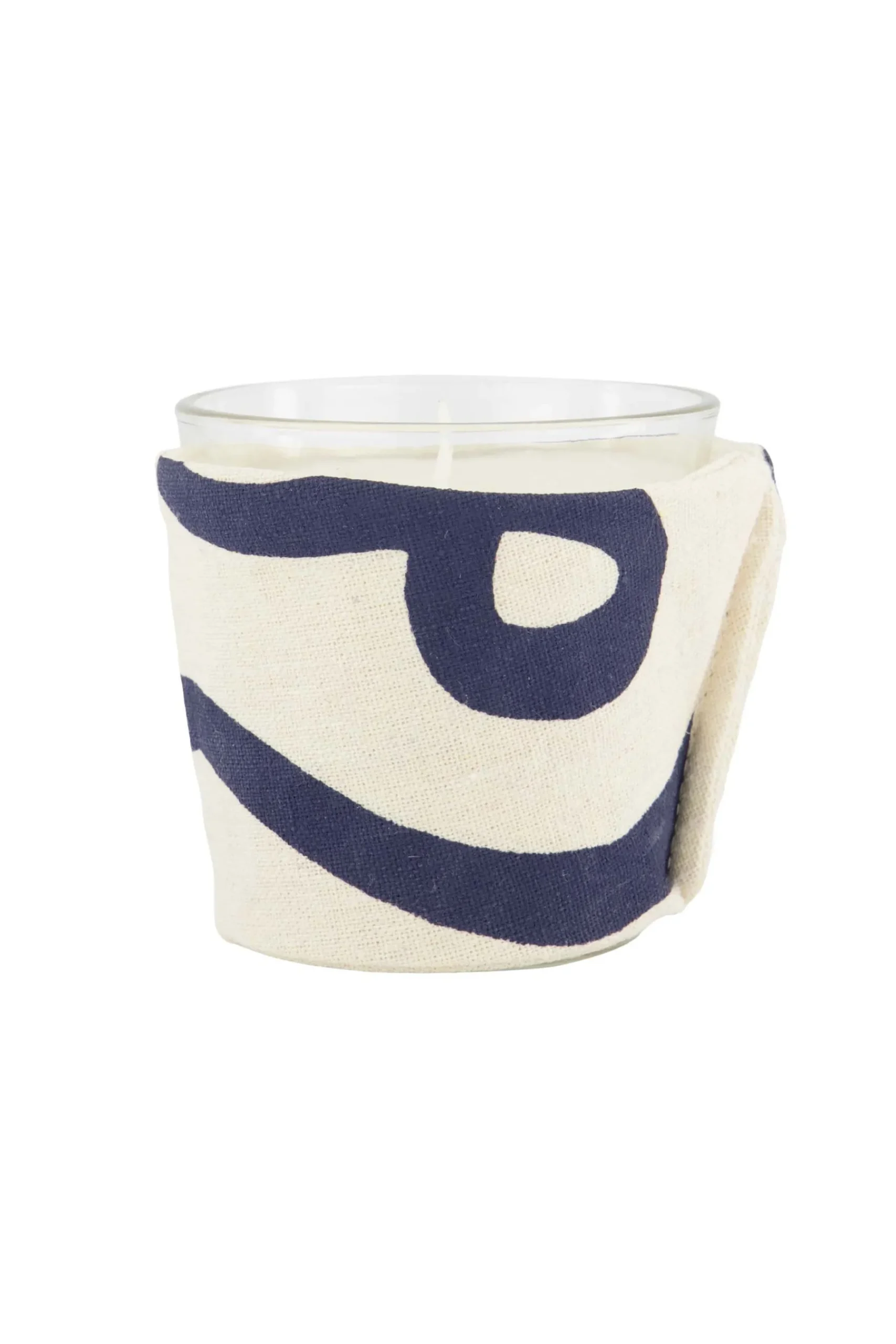 ZUSSS Geurkaarsen*geurkaars in linnen wikkel poederzacht peper en zout kobaltblauw