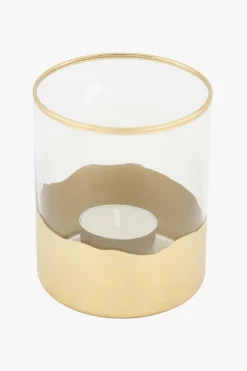 ZUSSS Kaarsen|Kaarsenhouders*glazen waxinelichthouder M goud