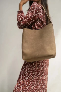 ZUSSS Schoudertassen & Handtassen*grote shopper bruin