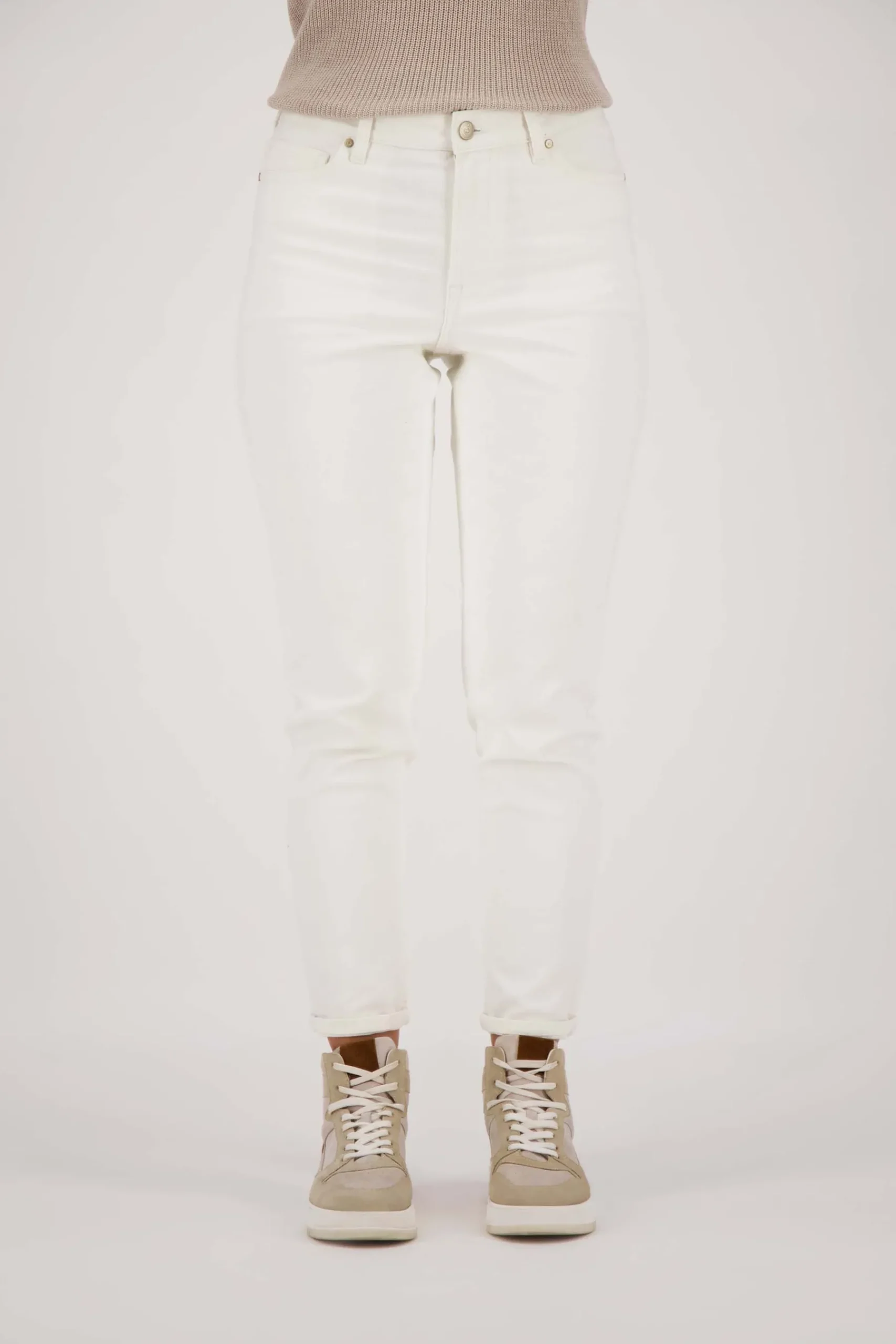ZUSSS Broeken & Jeans*high waist jeans off white ecru