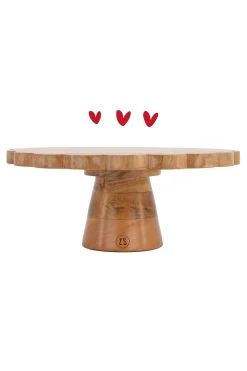 ZUSSS Keukenaccessoires*houten taartplateau donkerbruin