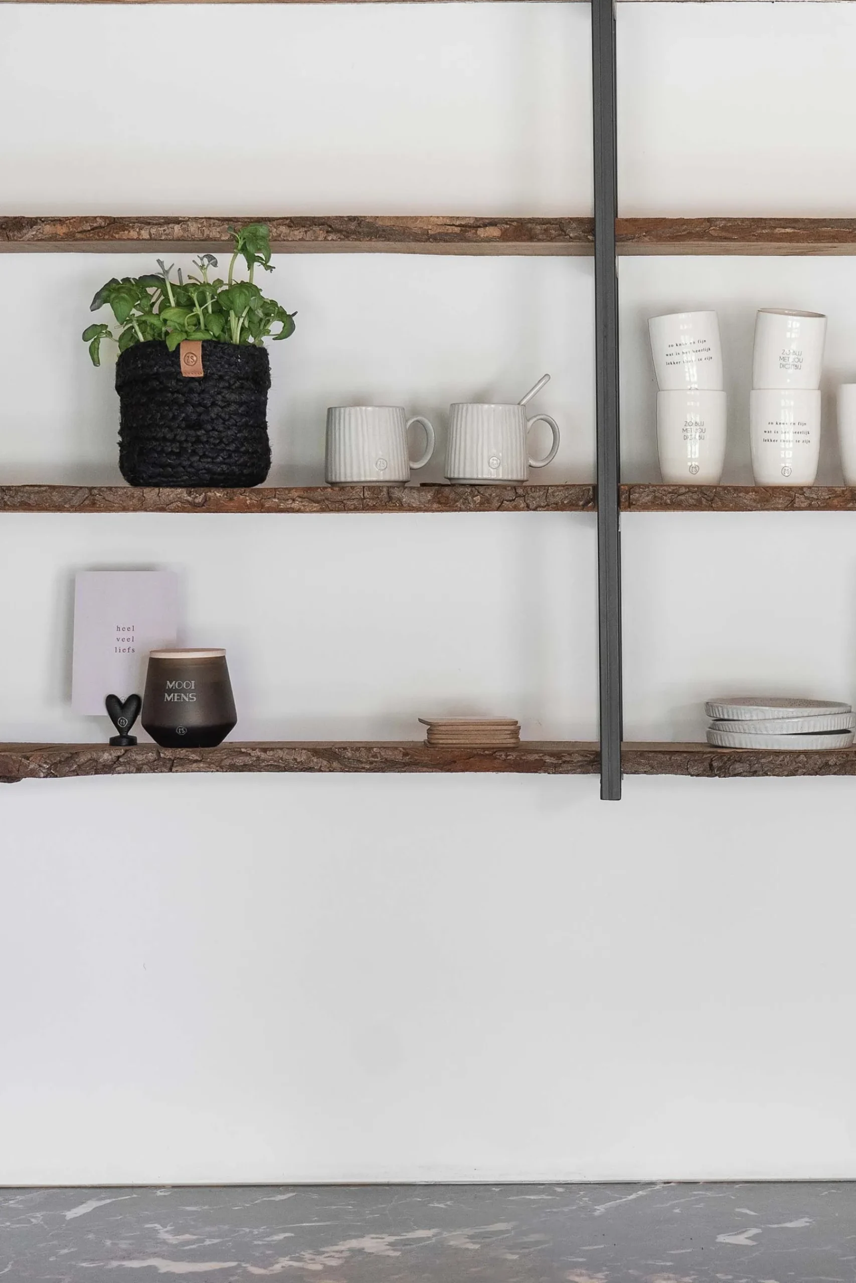 ZUSSS Overige Woonaccessoires*jute opbergmand 12x12cm zwart