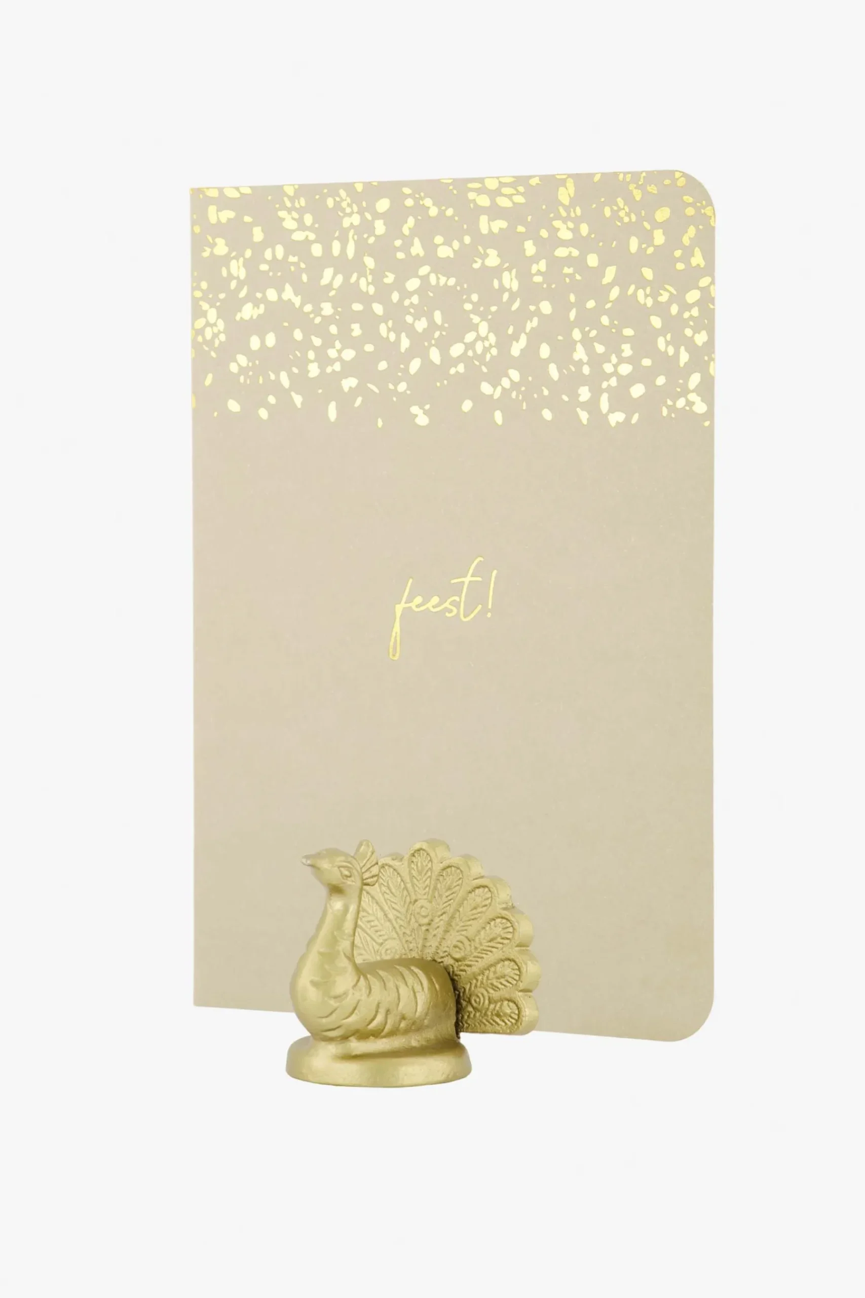 ZUSSS Overige Woonaccessoires*kaartenstandaard pauw goud