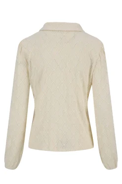 ZUSSS Tops*kanten blouse creme