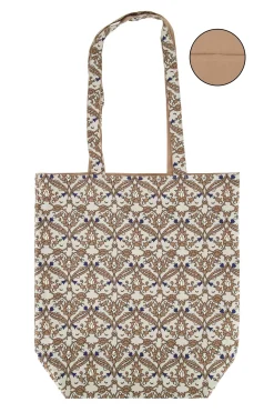 ZUSSS Schoudertassen & Handtassen*katoenen shopper met print lichtbruin