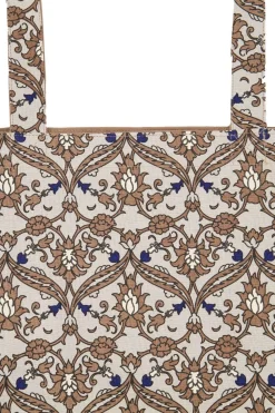 ZUSSS Schoudertassen & Handtassen*katoenen shopper met print lichtbruin