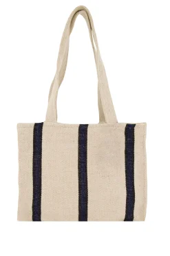 ZUSSS Schoudertassen & Handtassen*katoenen tas met streep ecru/donkerblauw