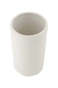 ZUSSS Keukenaccessoires*keramieken bewaarpot met houten deksel hartjes 20cm wit